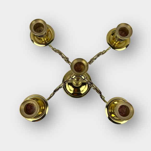 Vintage Baldwin Brass 5-light candelabra forged USA solid heavy decorative piece - Picture 2 of 7